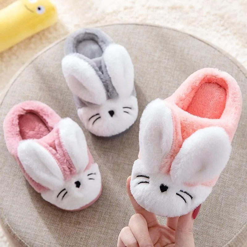Adorable Bunny-Themed Winter Slippers for Kids - Cozy Comfort!