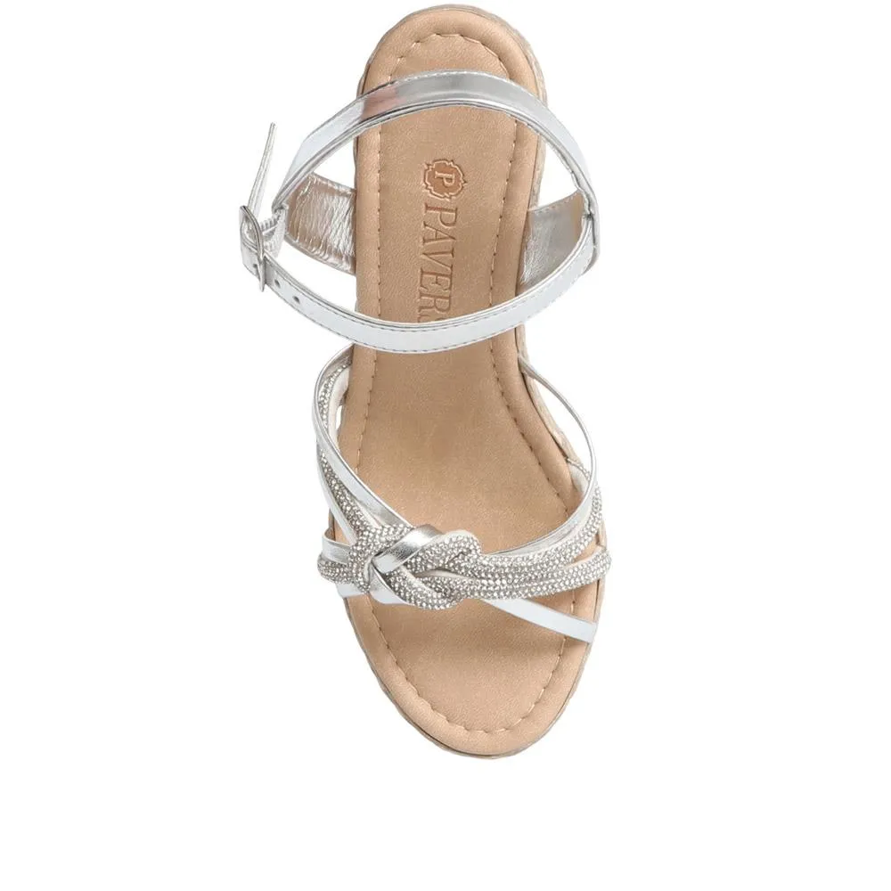 Strappy Wedge Sandals - CLUBS37005 / 323 801