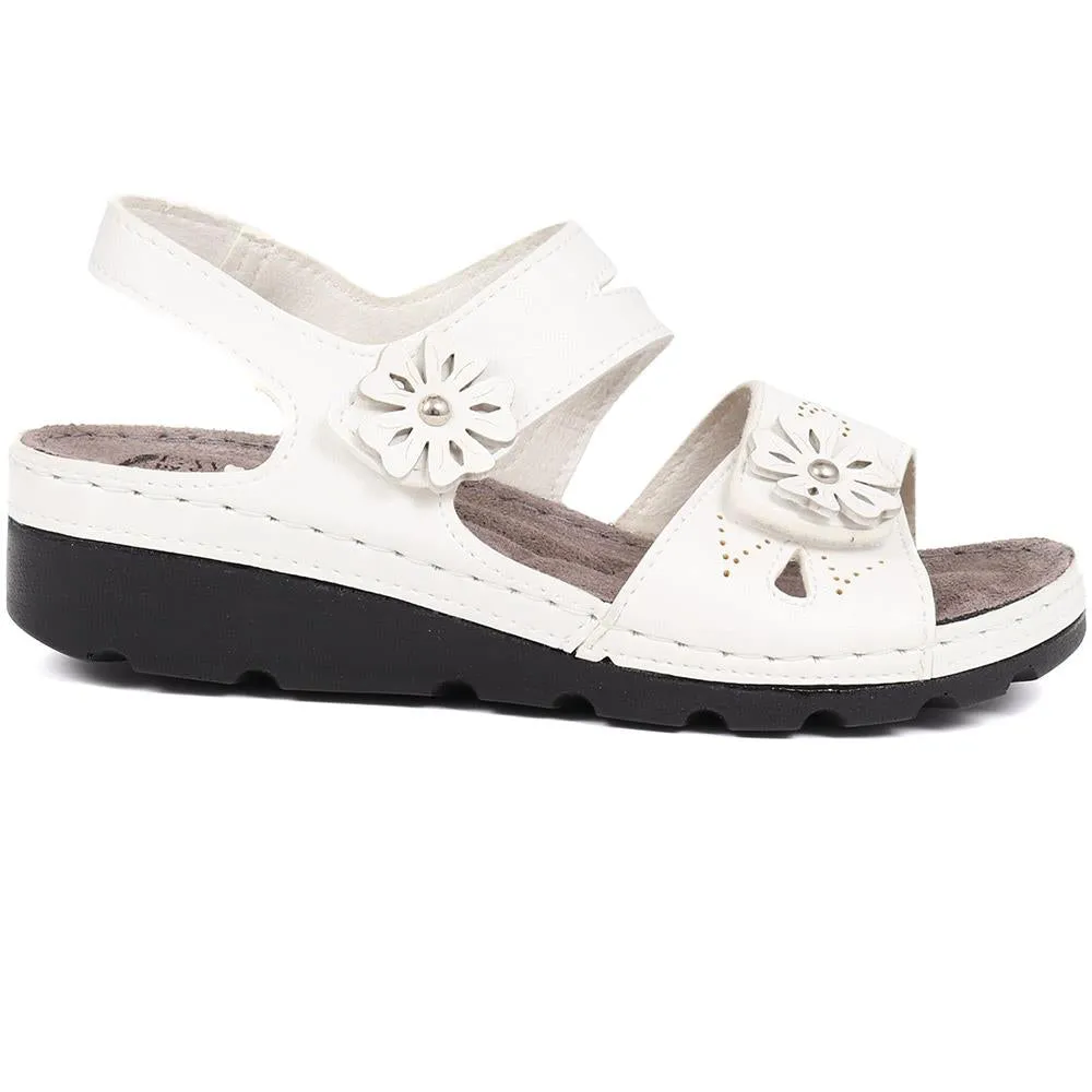 Touch-Fasten Wedge Heel Sandals - SERAY39013 / 326 332