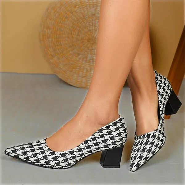 Women's Stylish Houndstooth Commuter Pumps 47297066S